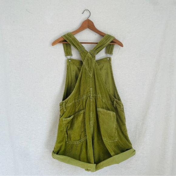 Free People Olive Corduroy Shortalls - Picture 2 of 4